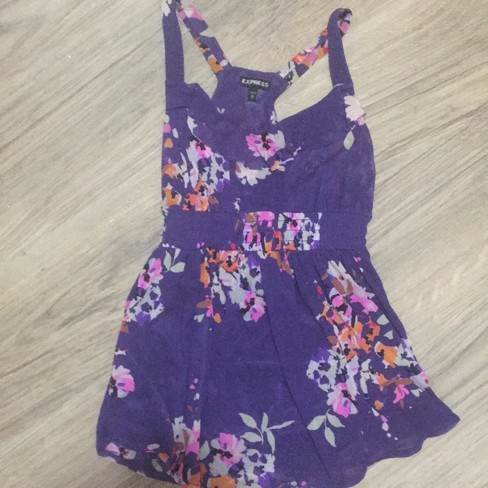 Express purple floral tank top